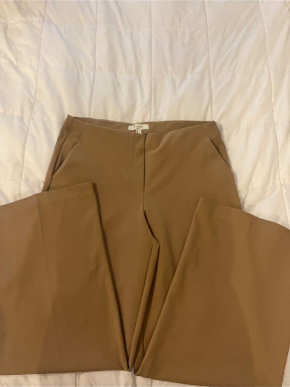 High-Rise Wide-Leg Pants in Camel
